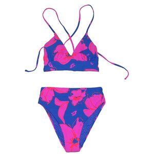 NWT Maaji Lattice Back Bikini Top & Bottom Reversible 2 Piece Set Small S